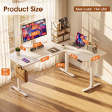 Homall L-Shaped Electric Standing Desk with Monitor Stand, 63 x 48 inch Height Adjustable Sit Stand Corner Desk, Computer Workstation for Home Office