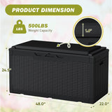 Homall 100-Gallon Outdoor Resin Deck Box for All-Weather Use Lockable Waterproof Storage Solution with Cushion Storage