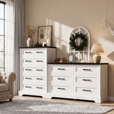 Homall Wooden 6 Drawer Dresser for Bedroom, Modern Chest of Drawers, Storage Cabinet Organizer with Metal Handles for Bedroom, Living Room and Closet