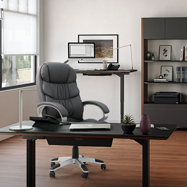 HOMALL Faux Leather High-Back Executive Office Desk Chair with Armrests