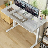 Homall 48" x 24" Wood Top Electric Standing Desk with Drawer, Height Adjustable Desk with Phone Stand & Charging Ports, Sit Stand up for Home Office,Beige