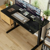 Homall 48" x 24" Wood Top Electric Standing Desk with Drawer, Height Adjustable Desk with Phone Stand & Charging Ports, Sit Stand up for Home Office,Beige