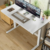 Homall 48" x 24" Wood Top Electric Standing Desk with Drawer, Height Adjustable Desk with Phone Stand & Charging Ports, Sit Stand up for Home Office,Beige