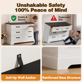Homall Wooden 6 Drawer Dresser for Bedroom, Modern Chest of Drawers, Storage Cabinet Organizer with Metal Handles for Bedroom, Living Room and Closet
