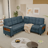 Homall Modular Sectional Sofa with Storage, Cup Holders, USB & Type-C Charging Ports, LED Light, Fabric Couch for Living Room