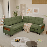 Homall Modular Sectional Sofa with Storage, Cup Holders, USB & Type-C Charging Ports, LED Light, Fabric Couch for Living Room