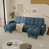 Homall Modular Sectional Sofa with Storage, Cup Holders, USB & Type-C Charging Ports, LED Light, Fabric Couch for Living Room