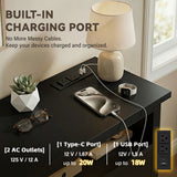 Homall 6 Drawer Double Dresser with Charging Station, Modern Chest of Drawers with LED Light, Storage Dresser Chest for Bedroom Living Room