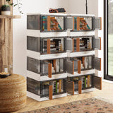 Homall Collapsible Storage Bins with Lids, Folding Storage Box, Stackable Plastic Closet Organizer, Double Doors File Cabinet Trunk Organizer Toy Storage Box
