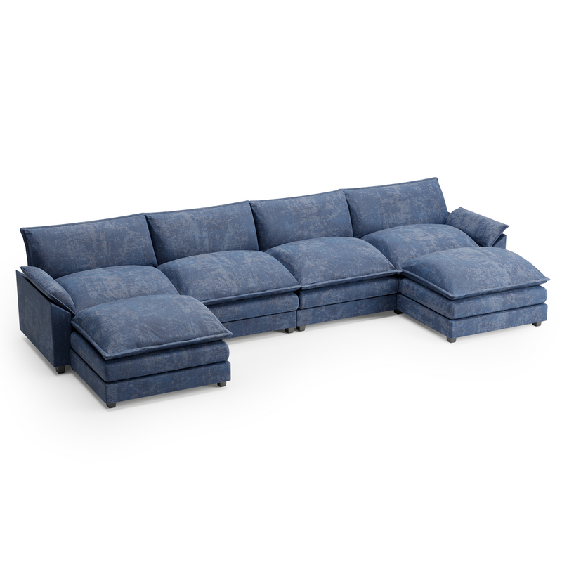 Homall U-Shape 4 Seat Sectional Sofa with chaise lounge Convertible Sofa Set for Living Room