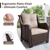Lacoo 3-Piece Outdoor Patio Furniture Set – 2 Rattan Chairs with Tempered Glass Side Table, Weather-Resistant PE Wicker