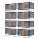 Homall Collapsible Storage Bins with Lids, Folding Storage Box, Stackable Plastic Closet Organizer, Double Doors File Cabinet Trunk Organizer Toy Storage Box