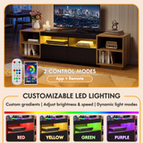 Homall 70'' TV Stand for TVs up to 75'', Entertainment Center with RGB LED Lights & Power Outlets, TV Stand with 2 Drawers, Adjustable Shelves, Modern Media Console for Living Room