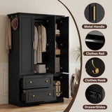 Homall 71" 3-Door Armoire Wardrobe Closet , Modern Storage Armoire with Drawers, Shelves & Hooks for Bedroom