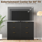 Homall Fluted 6 Drawers Dresser for Bedroom, 48" Modern Chest of Drawers with Metal Handle, Wood Closet Storage Organizer for Living Room