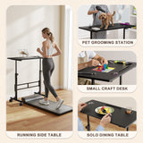 Homall 32" Small Standing Desk with Mobile Lockable Wheels, Adjustable Height Portable Desk for Home Office, Black