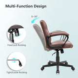 HOMALL Faux Leather Mid-Back Executive Office Desk Chair with Lumbar Support