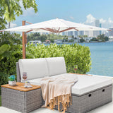 Homall Outdoor Daybed Patio Furniture Set Rattan Storage Daybed with Cushion and Side Table