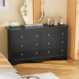 Homall 6 Drawer Double Dresser Equipped with an Anti-Toppling Device, Modern Wood Chest of Drawer for Living Room Bedroom