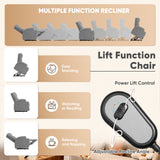 Homall Power Lift Recliner with Eight Vibrating Massages Ergonomic Single Sofa with Side Pocket and Soft Corduroy for Elderly