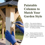 Homall 10x12 FT Wood Gazebo China Fir Permanent Pavilion with Galvanized Steel Hardtop Double Roof for Patio Garden Backyard