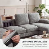 Homall 105" U-Shape 6 Seat Sectional Sofa with Chaise, Chenille Fabric Modular Couch for Living Room, Apartment
