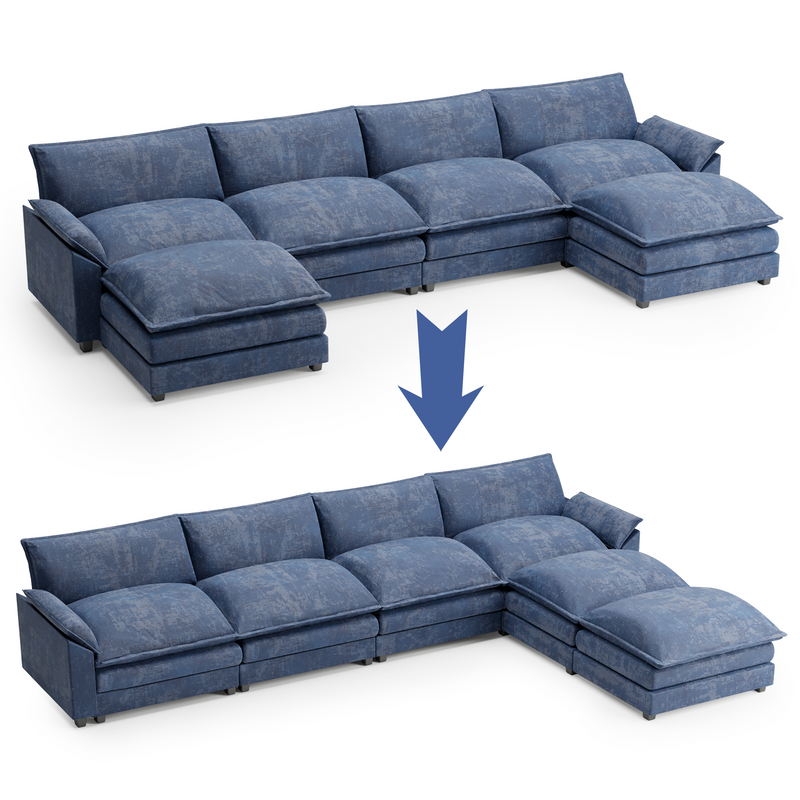 Homall U-Shape 4 Seat Sectional Sofa with chaise lounge Convertible Sofa Set for Living Room