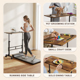 Homall 32" Small Standing Desk with Mobile Lockable Wheels, Adjustable Height Portable Desk for Home Office, Black