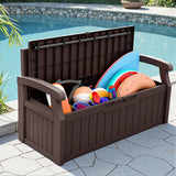 Homall 80 Gallon Plastic Storage Bench Made Of Durable Weatherproof Resin And Deck-Box Organized Storage Compartment For Outdoor Patios And Lawns