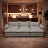 Homall 119" Modular Sectional Sofa with 3 Movable Ottomans, 3-Seat Configurable Cloud Couch for Living Room, Gray