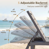 Homall Outdoor Chaise Lounge Chairs Set of 2, 5-Position Adjustable Waterproof Patio Outdoor Chaise Lounge