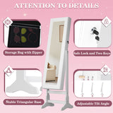 Homall Jewelry Aromire Full Length Mirror Adjustable Standing Jewelry Cabinet