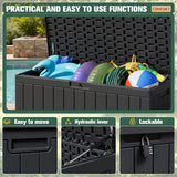 Homall 90 Gallon Outdoor Resin Deck Box, Waterproof and UV Resistant Storage Box for Garden Tools, Pool