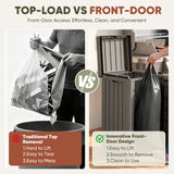 Homall 32 Gallon Outdoor Trash Can, Plastic Garbage Bin with Front Door & Lid, Heavy Duty Waterproof Waste Container for Outdoor