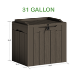 Homall 2 Pack 31 Gallon Deck Box, Lockable Resin Outdoor Storage Box for Patio, Garden Tools & Pool Supplies Storage, Weatherproof Outside Storage Container