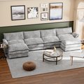 Homall U-Shape 4 Seat Sectional Sofa with chaise lounge Convertible Sofa Set for Living Room