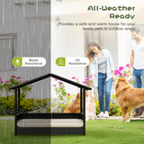 Homall Outdoor&Indoor Wicker Dog House with Removable Cushion Dog Shelter Dog Bed with Canopy Raised Dog Bed for Small/Medium Dogs