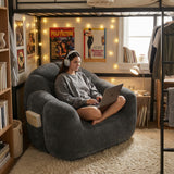 Homall Adult Plush Bean Bag Lounge Chair - Extra-Comfy Round Floor Lounge Chair, Ideal for Reading, Gaming & Relaxing in Home Spaces