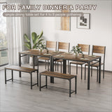 Homall Dining Table and 2 Chairs for 4 with Bench,4 Pices Indoor Outdoor Kitchen Living Room Furniture Garden Desk Set, Grey