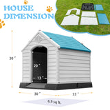 Homall Dog Kennel Plastic Dog House Indoor Outdoor for Large Dogs, 30 inch All Weather Doghouse Puppy Shelter with Air Vents, Elevated Floor Ventilate