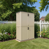 Homall 50 Cu.ft Resin Outdoor Storage Shed - Waterproof, Lockable & Sturdy Floor for Patio/Garden, Beige