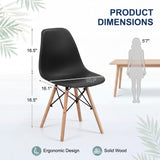 Vyrox Dining Chairs Set of 4, Mid Century Modern Kitchen & Dining Room Chairs with Wood Legs, Ergonomic Shell Side Chairs for Living Room, Apartment, Office