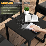 Homall 3 Pieces Patio Bistro Chairs Set, Outdoor PE Rattan Chairs with Cushions and Coffee Table Conversation Set