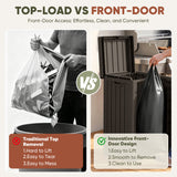 Homall 32 Gallon Outdoor Trash Can, Plastic Garbage Bin with Front Door & Lid, Heavy Duty Waterproof Waste Container for Outdoor