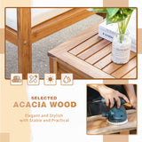 Homall 8-Piece Patio Conversation Set Acacia Wood Sofa Set Cushioned Seating Group