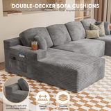 Homall 141" Cloud No Assembly Required Boneless Sectional Couch Modern Modular Sofa with U-Shapet Couches for Living Room Bedroom with Deep Seat