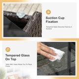 Lacoo 4 Pieces Patio Conversation Set Outdoor PE Rattan Wicker Chairs Set and Table