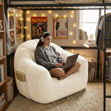 Homall Adult Plush Bean Bag Lounge Chair - Extra-Comfy Round Floor Lounge Chair, Ideal for Reading, Gaming & Relaxing in Home Spaces