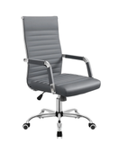 Lacoo Mid-Back Faux Leather Office Desk Chair Executive Conference Task Chair with Arms