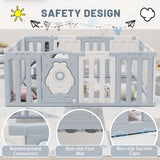Homall 16-Panel Baby Playpen Kids Activity Centre Playard Center with Lock Door Rubber Bases